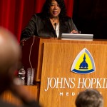 Harriet Washington delivering keynote address
