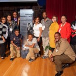 Lacks family with Henrietta Lacks Display