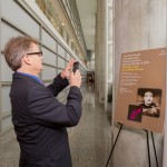 David Ewing Duncan admires lecture poster