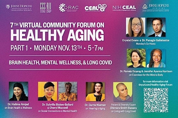 Johns Hopkins ICTR Community Forum on Healthy Aging Nov 13, 2023